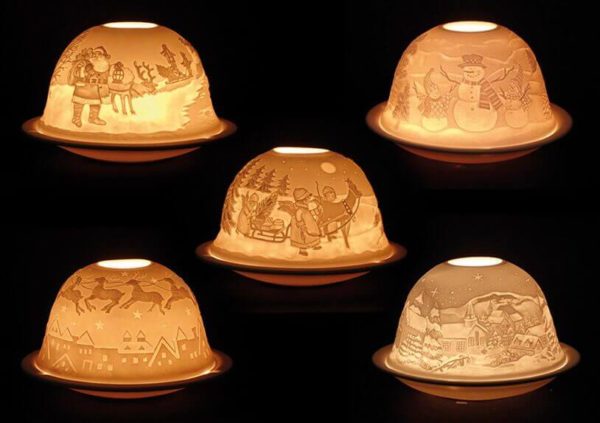 Windlicht Weihnachten Dome aus hochwertigen Porzellan